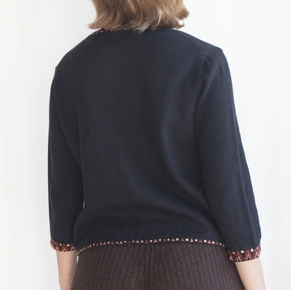 Michael Simon New York Jar Pot Beaded Embroidered Button Down Cardigan L - Picture 3 of 10